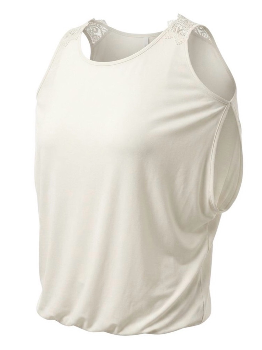 Lace-Back Sleeveless Cold Shoulder Top in White